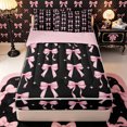 thumbnail image 1 of Manfei Kawaii Stars Bow Knot Zipper Full Size Comforter Sets with Fitted Sheet and 2 Pillowcases,Girls Cute Ribbon Bow Tie Zipper Bedding Set,4pcs,Pink Reversible, 1 of 6