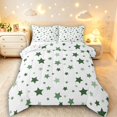 thumbnail image 1 of Manfei Kawaii Stars Full Size Comforter Sets,Lovely Polka Dot Bedding Comforter Set,Green White,Colorful Stars Reversible,3pcs,1 Comforter and 2 Pillowcases, 1 of 7