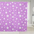 thumbnail image 1 of Manfei Kawaii Stars Polka Dot Shower Curtain 72Wx84L,Girls Friendly Style Bathroom Shower Curtain,Lavender White, 1 of 5