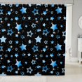 thumbnail image 1 of Manfei Kawaii Stars Print Shower Curtain 72Wx78L,Galaxy Theme Bath Curtain,Blue Black, 1 of 5
