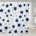 thumbnail image 1 of Manfei Kawaii Stars Shower Curtain 72Wx72L,Boys Friendly Style Bathroom Curtain,White Blue, 1 of 5
