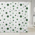 thumbnail image 1 of Manfei Kawaii Stars Shower Curtain 72Wx72L,Lovely Polka Dot Bathroom Curtain,Green White, 1 of 5