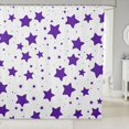 thumbnail image 1 of Manfei Kawaii Stars Shower Curtain 72Wx84L,Lovely Polka Dot Bathroom Shower Curtain,White Purple, 1 of 5