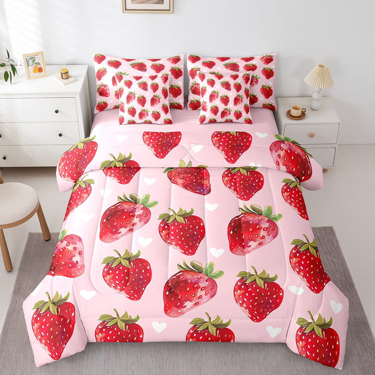 Heart Print Bed Sheets