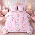 thumbnail image 1 of Manfei Kawaii Unicorn 7-Piece Twin Bedding,Dreamy Rainbow Animal Bedding Comforter Set,Reversible, 1 of 6