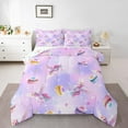 thumbnail image 1 of Manfei Kawaii Unicorn Queen Comforter Set,Magic Animal Bedding Sets,Sweet Dessert Macaron Bedding Comforter Set For Girl Kids,Breathable Home Decor Reversible,3-Piece, 1 of 7