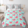 thumbnail image 1 of Manfei Kawaii Watermelon Bedding Comforter Set 7-Piece,Cute Flower Daisy King Bedding Sets,Red Cyan White Bed Sheets For Girls,Super Cozy Room Decor,Reversible, 1 of 8