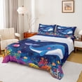thumbnail image 1 of Manfei Kawaii Whale Animal Full Size Sheets, Dreamy Stars Galaxy Bed Sheets, Teens Kids Girls Boys Sheet Sets, Microfiber Bedroom Decor, 4-Piece, 1 of 6