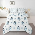 thumbnail image 1 of Manfei Kawaii White Snowmen Full Size Comforter Sets,Merry Christmas Bedding Comforter Set,Happy New Year Bedding Sets For Girls,Ultra Soft Home Decor Reversible,3pcs, 1 of 8