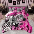 thumbnail image 1 of Homewish Kawaii Wildlife Zebra Bedding Comforter Set for Teen, Modern Fashion Twin Comforter Sets, Chic Stripes Polkadots Reversible Bedding Set, Ultra Soft Bedroom Decor, 2pcs, 1 of 8