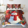 thumbnail image 1 of Manfei Kawaii Winter Snowman Twin Bedding Sets 7-Piece for Kids, Merry Christmas Bedding Comforter Set, Santa Claus Gifts Reversible Sheet Sets, Breathable Home Decor, 1 of 7