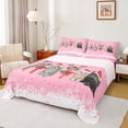 thumbnail image 1 of Homewish Kawaii Xmas Cat Queen Sheet Sets for Teens, Cartoon Kitten Animal Flat Sheet, Princess Pink Christmas Queen Fitted Sheet, Ultra Soft Bedroom Decor, 4-Piece, 1 of 7