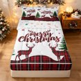 thumbnail image 1 of Manfei Kawaii Xmas Elk Zipper Queen Comforter Set with Fitted Sheet and 2 Pillowcases, Holiday Buffalo Christmas Zipper Bedding Set, White Red, Christmas Reversible, 4 Pieces, 1 of 7