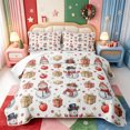 thumbnail image 1 of Manfei Kawaii Xmas Pink Christmas Twin Quilt Set,Winter Holiday Twin Coverlet Set,2 Pieces,1 Bedspread and 1 Pillowcase, 1 of 7