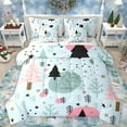 thumbnail image 1 of Manfei Kawaii Xmas Tree Bedding Comforter Set 7 Pieces, Blue Dreamy Christmas Full Bedding Set, Teens Kids Boys Girls Reversible Fitted Sheet Flat Sheet, Super Cozy Room Decor, 1 of 7