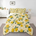 thumbnail image 1 of Manfei Kawaii Yellow Lemon Full Size Comforter Sets, Cartoon Fruit Print Bedding Comforter Set, Modern Stripes Geometric Reversible Bedding Sets, Ultra Soft Home Decor, 3pcs, 1 of 8