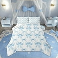 thumbnail image 1 of Manfei Kid Blue Bow-tie Queen Comforter Set, Kawaii Princess Style Bedding Comforter Set, Fashion Ribbon Bowknot Reversible Bedding Set, Breathable Home Decor, 3pcs, 1 of 8