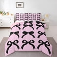 thumbnail image 1 of Manfei Kid Cartoon Bow-tie Bedding Comforter Set, Fairy Tale Twin Comforter Sets, Vintage Ribbon Bowknot Reversible Bedding Set, Microfiber Bedroom Decor, 2 Pieces, 1 of 8