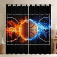 thumbnail image 1 of Manfei Kids Basketball Game Curtains Pack of 2 (42x84 Each),Sport Theme Curtains Blackout,Blue Orange Black Bedroom Curtains For Kids Boy,Microfiber Bedroom Decor, 1 of 6