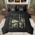 thumbnail image 1 of Manfei Kids Camouflage Bow-tie Bedding Comforter Set 7 Pieces, Stripes Stars Flag Full Bedding Set, Rustic Farmhouse Reversible Fitted Sheet Flat Sheet, Super Cozy Room Decor, 1 of 7