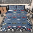 thumbnail image 1 of Manfei Kids Cartoon Car Bedding Comforter Set, Steel Blue Twin Comforter Sets, Vehicle Truck Theme Reversible Bedding Set, Luxury Bedroom Decor, 2-Piece, 1 of 9