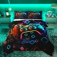 thumbnail image 1 of Manfei Kids Cartoon Console Full Size Comforter Sets,Gamepad Gamer Gaming Bedding Comforter Set,Modern Abstract Geometric Plaid Bedding Sets For Boys Teens,Luxury Bedroom Decor Reversible,3-Piece, 1 of 8