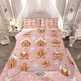 thumbnail image 1 of Manfei Kids Cartoon Gingerbread Bedding Comforter Set, Xmas Santa Claus Twin Comforter Sets, Merry Christmas Bedding Set, Luxury Bedroom Decor, Reversible 2pcs, 1 of 8