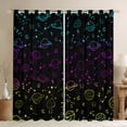 thumbnail image 1 of Manfei Kids Cartoon Planet Blackout Curtains Set of 2 (52x84 Each), Mystic Galaxy Constellation Window Curtains, Outer Space Curtains and Drapes, Window Curtains Decor, 1 of 6