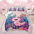 thumbnail image 1 of Manfei Kids Children Cartoon Axolotl Bedding Comforter Set 2pcs,Kawaii Animal Twin Comforter Sets Microfiber,Underwater World Breathable Bedding Set,Super Cozy Room Decor,Reversible, 1 of 8