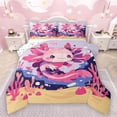 thumbnail image 1 of Manfei Kids Children Cartoon Axolotl Full Size Comforter Sets 3-Piece,Kawaii Salamander Bedding Comforter Set,Cute Animal Lightweight Bedding Sets,Super Cozy Room Decor,Reversible, 1 of 8