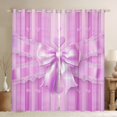 thumbnail image 1 of Manfei Kids Children Cartoon Ribbon Bow-Tie Blackout Curtains Set of 2 (52x84 Each),Love Heart Print Window Curtains,Geometric Stripes Curtains and Drapes,Breathable Home Decor, 1 of 6