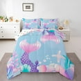 thumbnail image 1 of Manfei Kids Children Kawaii Mermaid 3 Pieces Queen Comforter Set,Cartoon Marine Animal Ultra Soft Bedding Sets,Cute Sea Wildlife Bedding Comforter Set Breathable,Super Cozy Room Decor,Reversible, 1 of 8