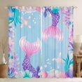 thumbnail image 1 of Manfei Kids Children Kawaii Mermaid Black Out Curtains,Cartoon Marine Animal Curtains Pack of 2 (42x63 Each),Cute Sea Wildlife Bedroom Curtains,Super Cozy Room Decor, 1 of 6