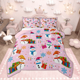 thumbnail image 1 of Manfei Kids Colorful Snowman Bedding Comforter Set for Girls, Kawaii Snowflakes Gifts Twin Comforter Sets, Merry Christmas Bedding Set, Lightweight Room Decor, Reversible 2 Pieces, 1 of 8