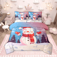 thumbnail image 1 of Manfei Kids Cute Snowman Bedding Comforter Set 7-Piece for Boys Girls, Winter Snowflakes King Bedding Sets, Jungle Pine Tree Starry Sky Bed Sheets, Lightweight Room Decor, 1 of 8