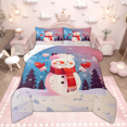 thumbnail image 1 of Manfei Kids Cute Snowman Full Size Comforter Sets for Boys Girls, Winter Snowflakes Bedding Comforter Set, Jungle Pine Tree Starry Sky Bedding Sets, Lightweight Room Decor Reversible 3pcs, 1 of 8