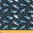 thumbnail image 1 of Manfei Kids Funny Shark Sewing & Crafting Fabric (1 Yard), Ocean Fish Home Decor Fabric by the Yard, Sea Animal DIY Fabric, 1 of 6