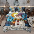 thumbnail image 1 of Manfei Kids Funny Snowman Bedding Comforter Set 7 Pieces, Merry Xmas King Bedding Sets, Geometric Painting Bed Sheets, Lightweight Room Decor, 1 of 8