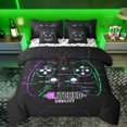 thumbnail image 1 of Manfei Kids Game Console 7-Piece Twin Bedding Sets,Modern Gamepad Bedding Comforter Set,Green Purple Black Sheet Sets For Boy,Ultra Soft Home Decor Reversible, 1 of 8