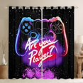 thumbnail image 1 of Manfei Kids Game Console Curtains Pack of 2 (42x84 Each),Chic Sparkling Curtains Blackout,Pink Purple Black Bedroom Curtains For Boy,Ultra Soft Home Decor, 1 of 6