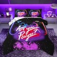 thumbnail image 1 of Manfei Kids Game Console Full Size Comforter Sets,Chic Sparkling Bedding Comforter Set,Pink Purple Black Bedding Sets For Boy,Ultra Soft Home Decor Reversible,3pcs, 1 of 8