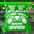 thumbnail image 1 of Manfei Kids Gamepad Controller Twin Bedding Sets 7-Piece, Green Game Console Bedding Comforter Set, Cartoon Video Game Theme Reversible Sheet Sets, Lightweight Room Decor, 1 of 7