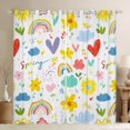 thumbnail image 1 of Manfei Kids Girls Rainbow Blackout Curtains Set of 2 (52x84 Each), Cute Flower Floral Window Curtains, Children Kawaii Curtains and Drapes, Luxurious Home Decor, 1 of 6