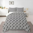 thumbnail image 1 of Manfei Kids Grey Leaf Queen Comforter Set, Rustic Farmhouse Bedding Sets, Plant Botanical Reversible Bedding Comforter Set, Breathable Home Decor, 3pcs, 1 of 8