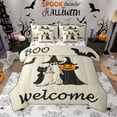 thumbnail image 1 of Manfei Kids Halloween Theme Bedding Comforter Set 7pcs, Spooky Animal Witch Full Bedding Set, Funny Pumpkin Lantern Fitted Sheet Flat Sheet, Microfiber Bedroom Decor, 1 of 8