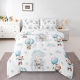 thumbnail image 1 of Manfei Kids Kawaii Bear Bedding Comforter Set, Dreamy Cartoon Style Twin Comforter Sets, Stars Cloud Print Reversible Bedding Set, Luxury Bedroom Decor, 2 Pieces, 1 of 8