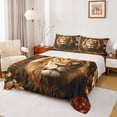 thumbnail image 1 of Manfei Kids Lion King Twin Sheet Sets, Jungle Wildlife Animal Twin Fitted Sheet, Vintage Flower Flat Sheet, Microfiber Bedroom Decor, 3 Pieces, 1 of 7