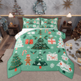 thumbnail image 1 of Manfei Kids Merry Xmas Theme Full Size Comforter Sets, Gingerbread Christmas Tree Bedding Comforter Set, Snowflakes Gifts Bedding Sets, Breathable Home Decor, Reversible 3-Piece, 1 of 8