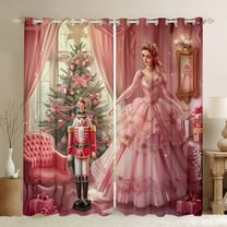 Manfei Kids Royal Princess Black Out Curtains, Vintage Western Christmas Curtains Pack of 2 (42x63 Each), Cartoon Nutcracker Bedroom Curtains, Window Curtains Bedroom Decor