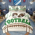 thumbnail image 1 of Manfei Kids Rugby Game 7-Piece Twin Bedding Sets,American Ball Sport Sport Bedding Comforter Set,Beige Green Brown Sheet Sets For Boys Teens,Microfiber Bedroom Decor Reversible, 1 of 9